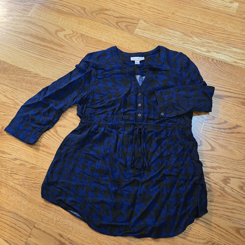 Motherhood Black and Blue Maternity Top